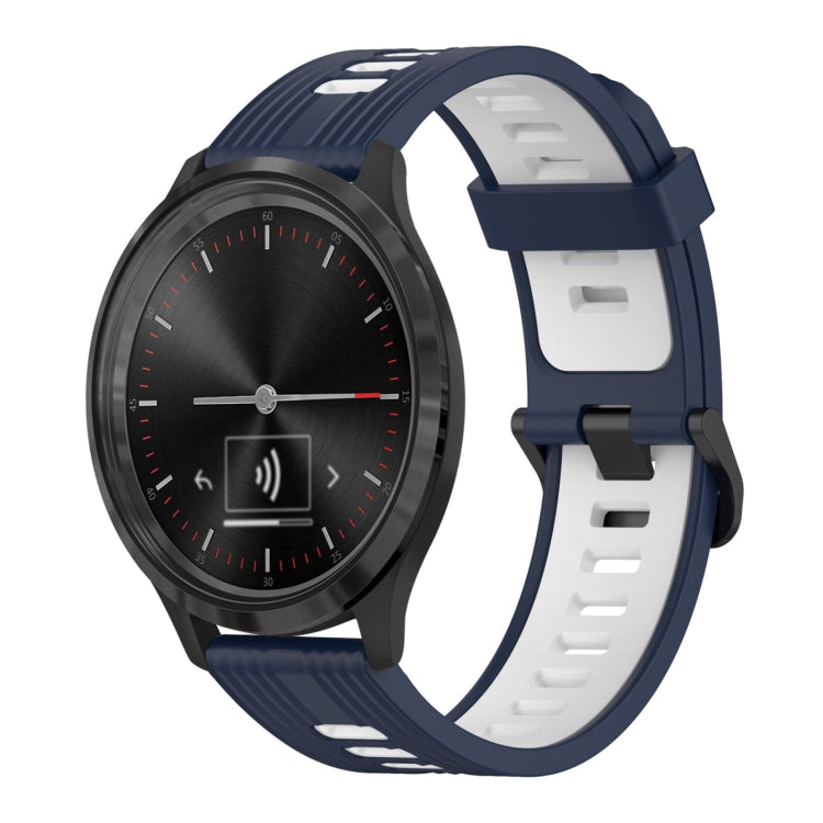 20mm Vertical Pattern Two-Color Silicone Watch Band, For GarminMove 3, For Garmin Vivomove Sport