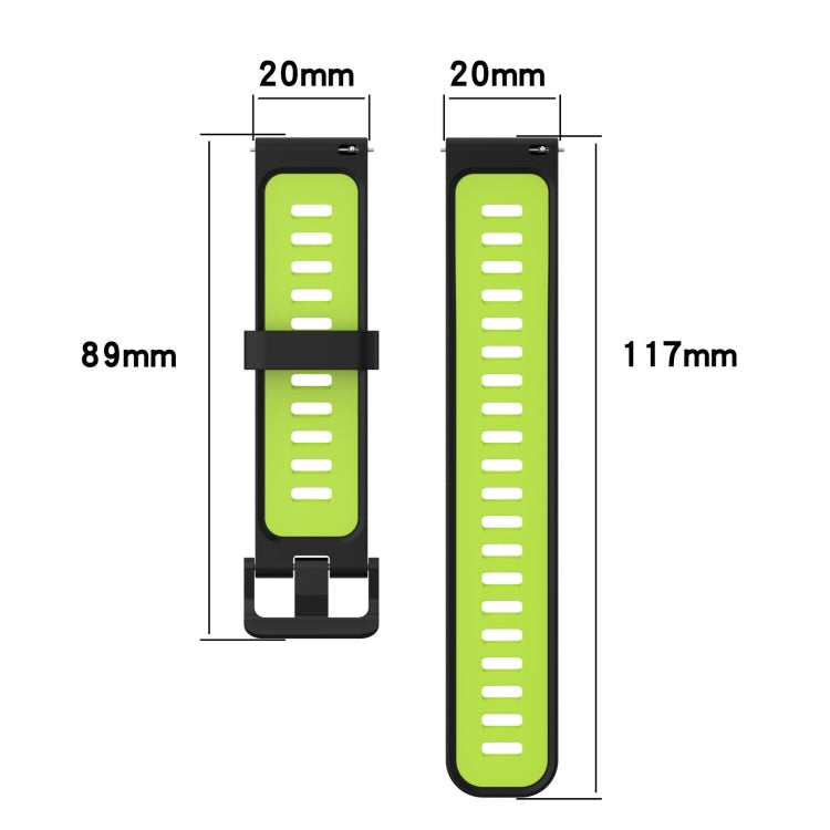 20mm Vertical Pattern Two-Color Silicone Watch Band, For GarminMove 3, For Garmin Vivomove Sport