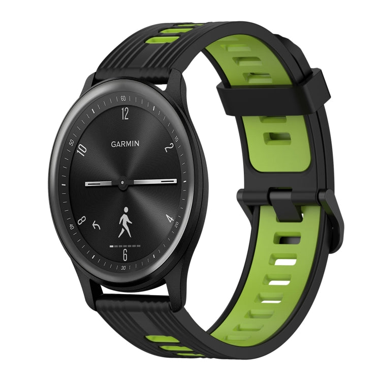 20mm Vertical Pattern Two-Color Silicone Watch Band, For GarminMove 3, For Garmin Vivomove Sport