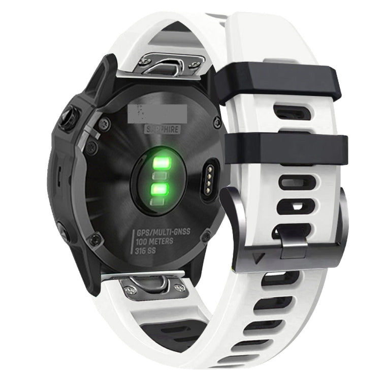 26mm Silicone Sports Two-Color Watch Band, For Garmin Fenix 6X Pro
