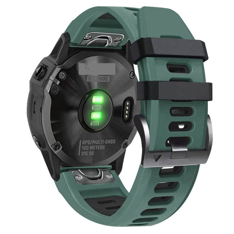 26mm Silicone Sports Two-Color Watch Band, For Garmin Fenix 6X Pro