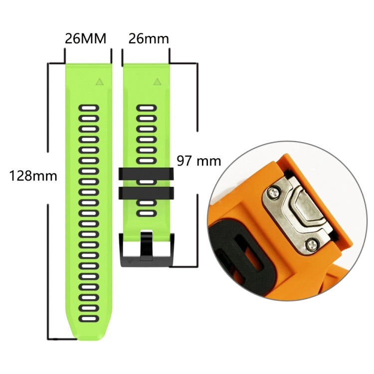 26mm Silicone Sports Two-Color Watch Band, For Garmin Fenix 6X Pro