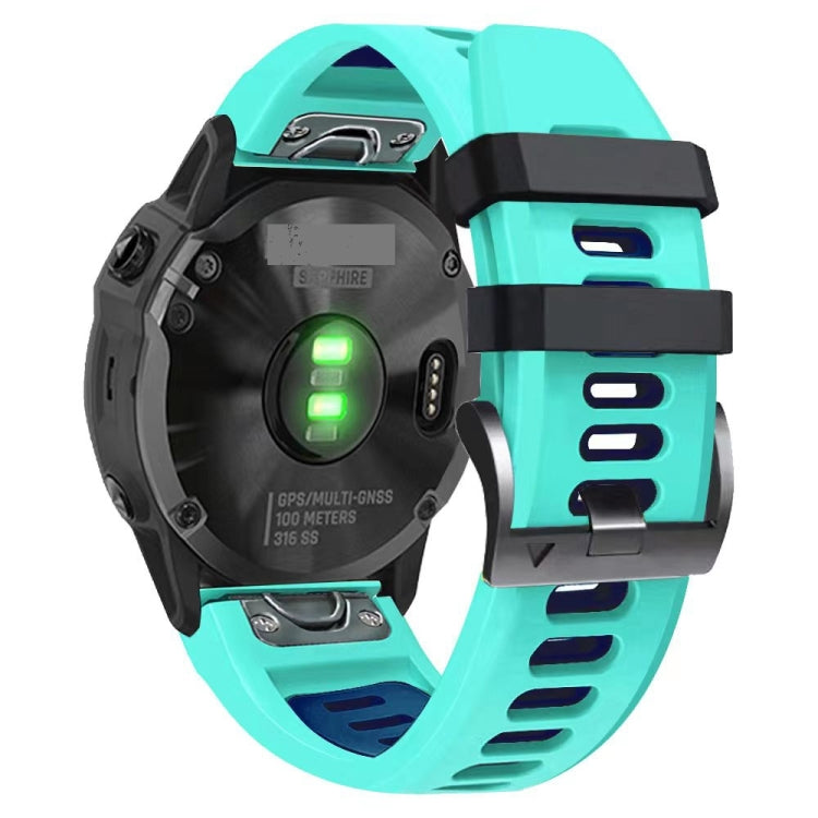 22mm Silicone Sports Two-Color Watch Band, For Garmin Fenix 6 Pro