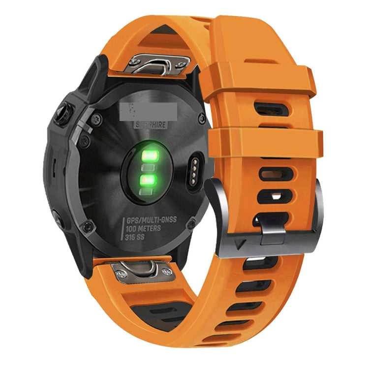 22mm Silicone Sports Two-Color Watch Band, For Garmin Fenix 6 Pro