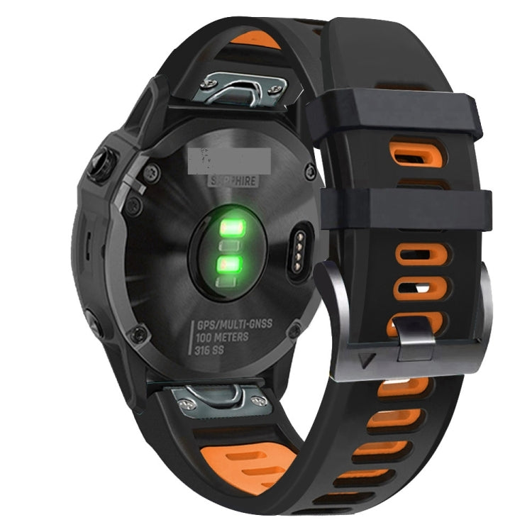 22mm Silicone Sports Two-Color Watch Band, For Garmin Fenix 6 Pro