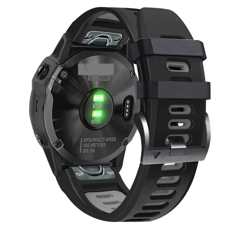 22mm Silicone Sports Two-Color Watch Band, For Garmin Fenix 6 Pro