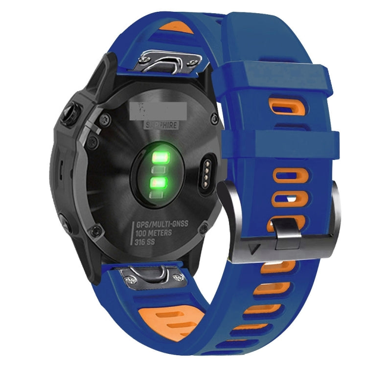 22mm Silicone Sports Two-Color Watch Band, For Garmin Fenix 6 Pro