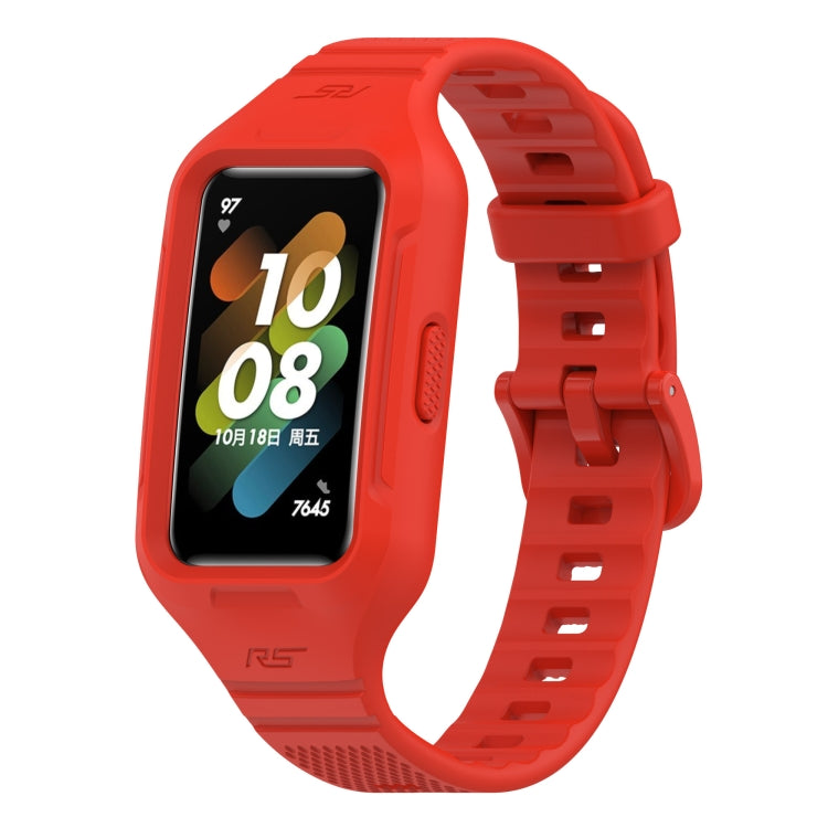 Solid Color Silicone Integrated Watch Band, For Huawei Band 8 / 7