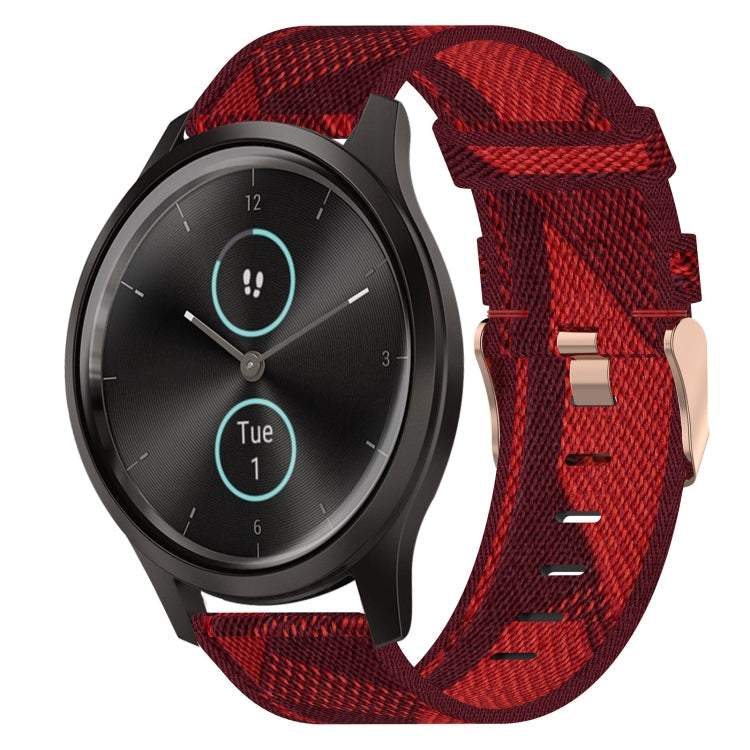 20mm Nylon Woven Watch Band, For Garmin VivoMove Luxe, For Garminmove Luxe, For Garmin VivoMove Style