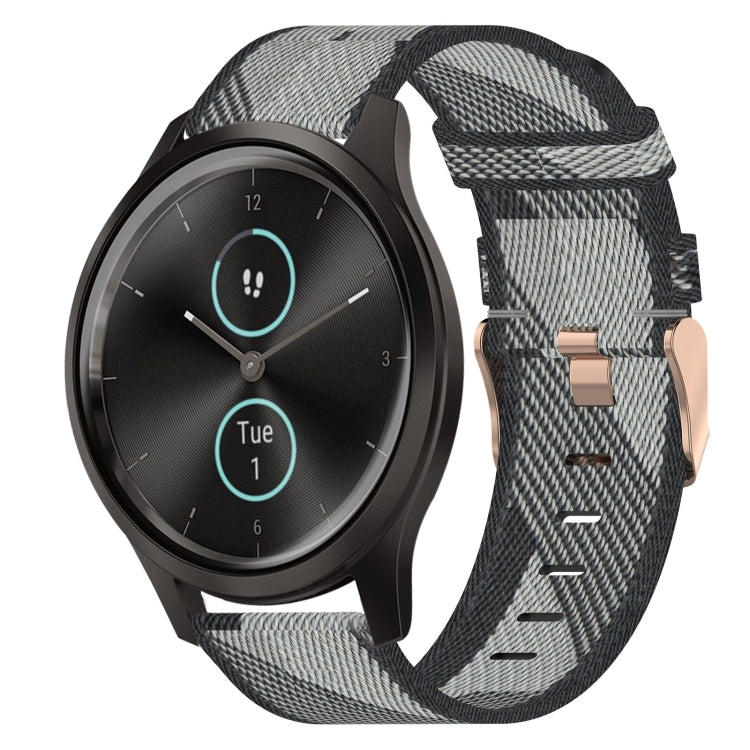 20mm Nylon Woven Watch Band, For Garmin VivoMove Luxe, For Garminmove Luxe, For Garmin VivoMove Style