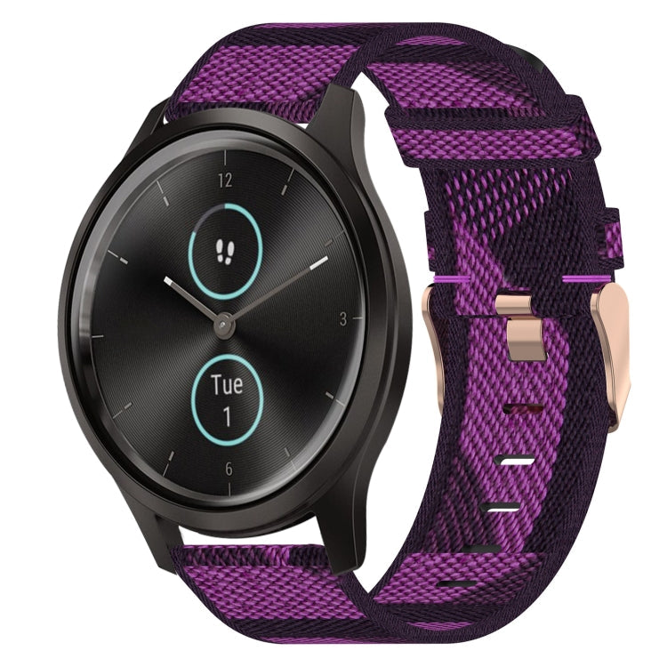 20mm Nylon Woven Watch Band, For Garmin VivoMove Luxe, For Garminmove Luxe, For Garmin VivoMove Style