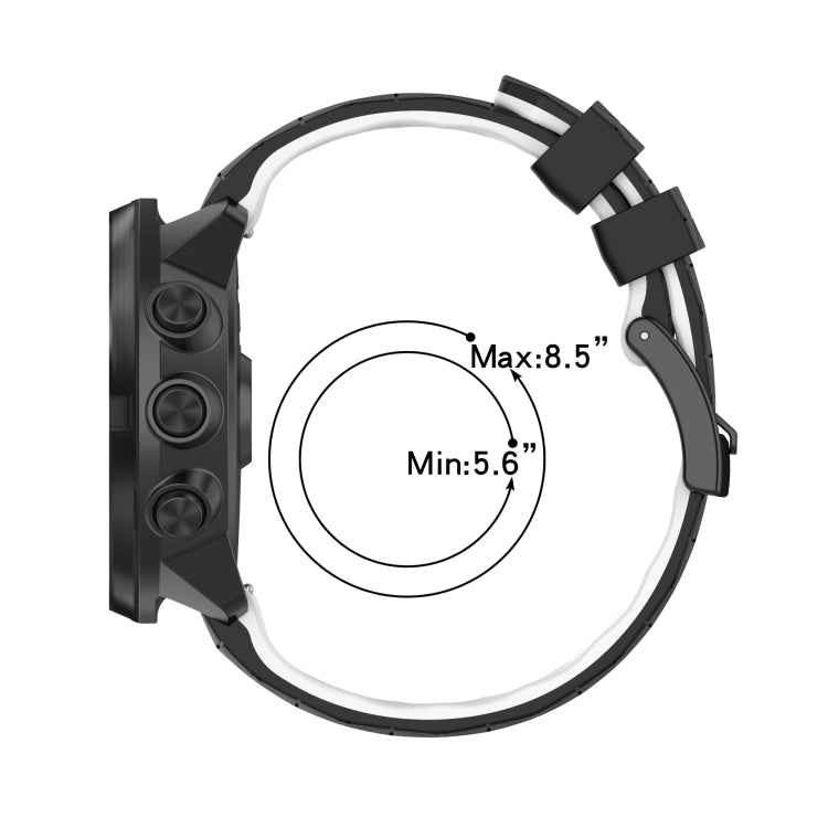 22mm Football Pattern Two-Color Silicone Strap, For Huawei Watch GT Runner, For Huawei Watch 3