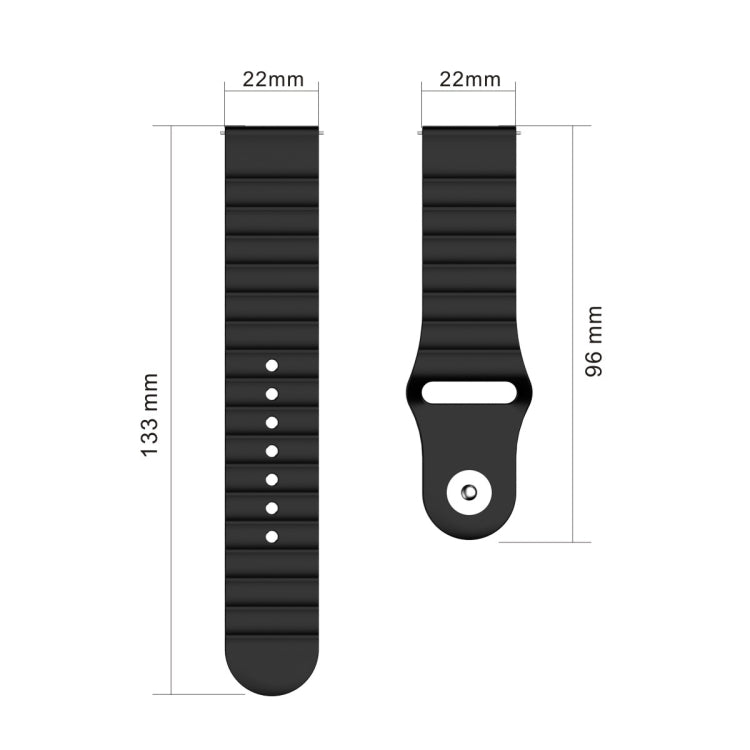 22mm Corrugated Silicone Watch Band, For Xiaomi Watch S1