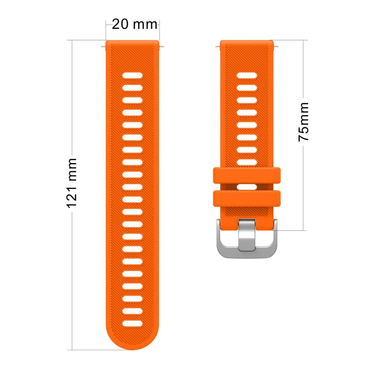 20mm Silicone Twill Watch Band, For Garmin Approach S40, For Garmin Forerunner 158