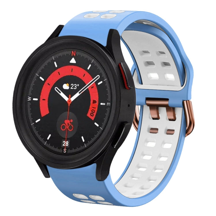 20mm Breathable Two-Color Silicone Watch Band, For Samsung Galaxy Watch 5  40mm
