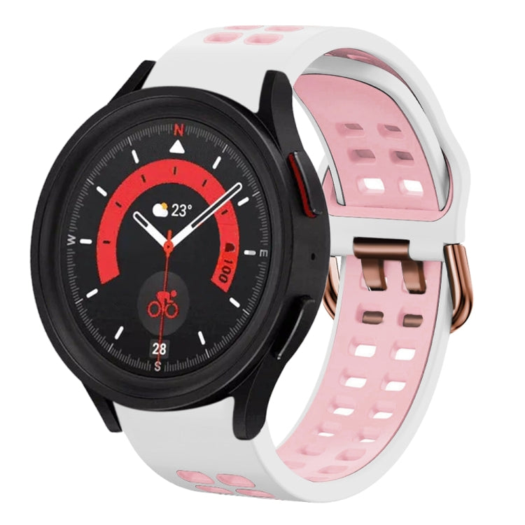 20mm Breathable Two-Color Silicone Watch Band, For Samsung Galaxy Watch 5  44mm