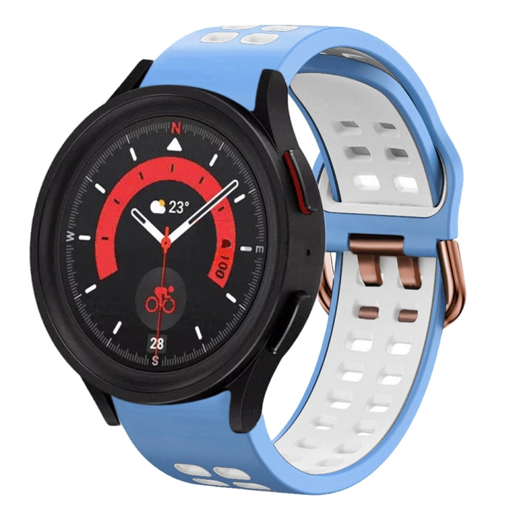 20mm Breathable Two-Color Silicone Watch Band, For Samsung Galaxy Watch 5  44mm
