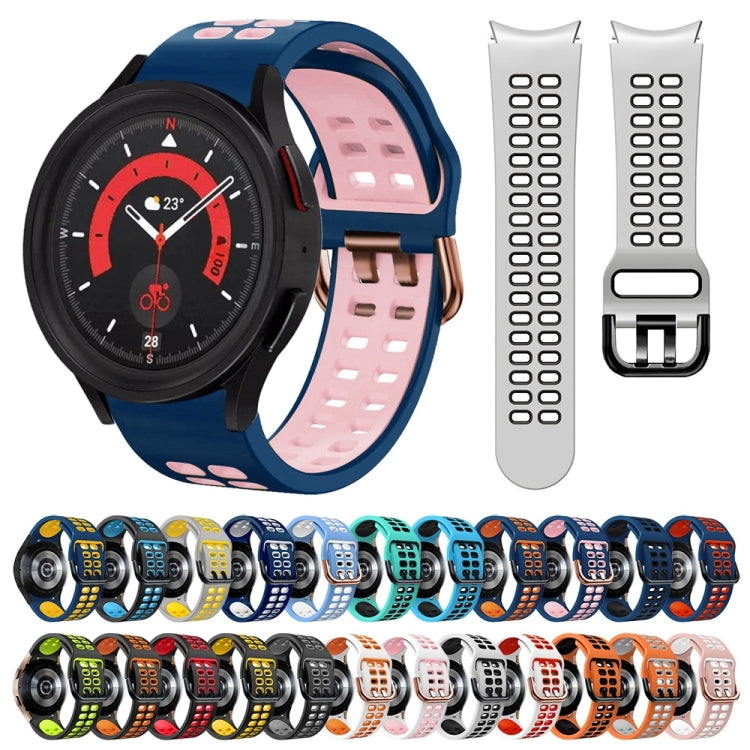 20mm Breathable Two-Color Silicone Watch Band, For Samsung Galaxy Watch 5  44mm