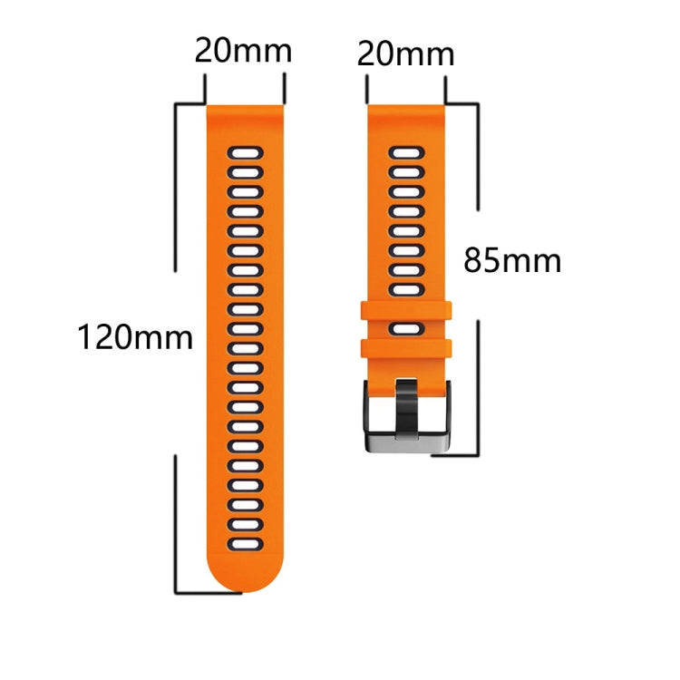 20mm Two-Color Silicone Watch Band, For Samsung Galaxy Watch 5 Pro  45mm