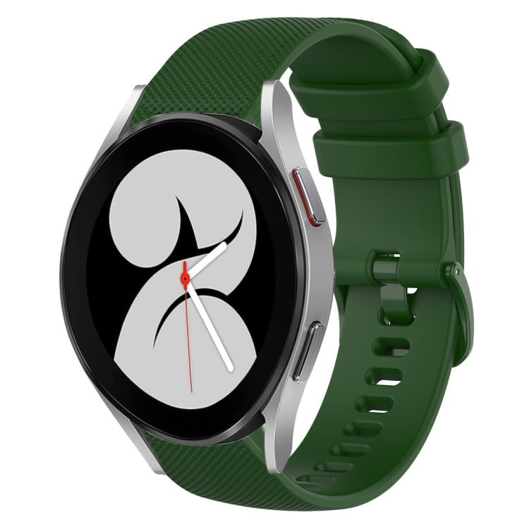 20mm Plaid Solid Color Silicone Watch Band, For Samsung Galaxy Watch5 Pro 45mm, For Samsung Galaxy Watch4 40mm