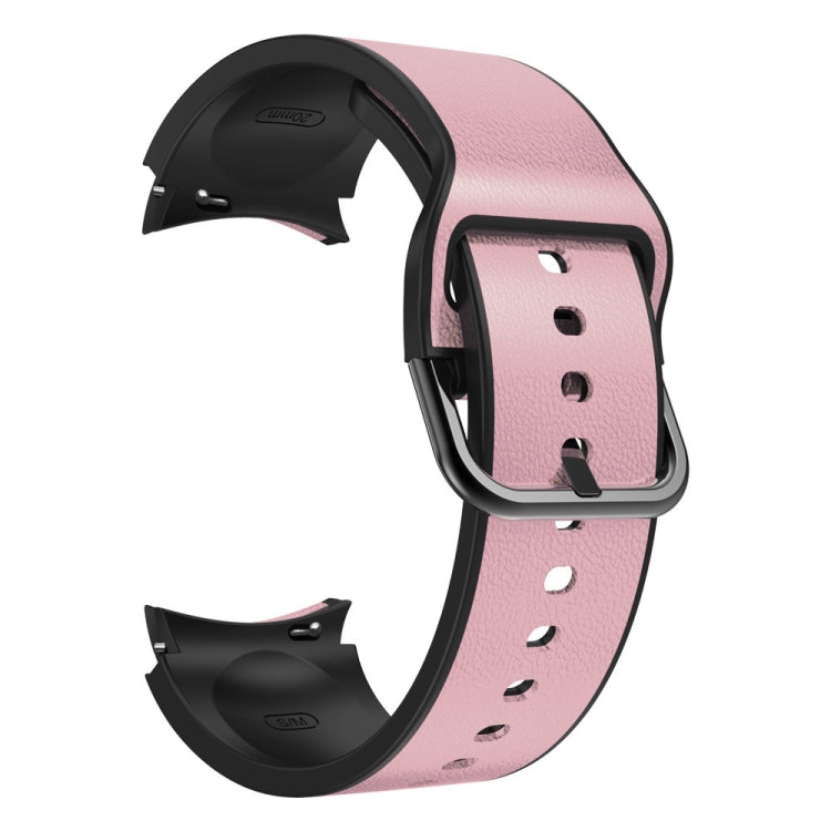 20mm Silicone Adhesive Leather Watch Band, For Samsung Galaxy Watch 5 40mm, For Samsung Galaxy Watch 5 44mm