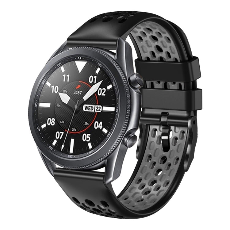 22mm Two-Color Breathable Silicone Watch Band, For Samsung Galaxy Watch3 45mm, For Samsung Galaxy Watch 46mm