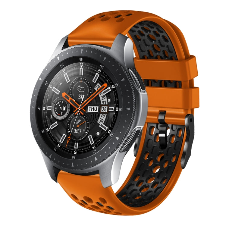 22mm Two-Color Breathable Silicone Watch Band, For Samsung Galaxy Watch3 45mm, For Samsung Galaxy Watch 46mm