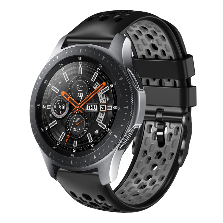 22mm Two-Color Breathable Silicone Watch Band, For Samsung Galaxy Watch3 45mm, For Samsung Galaxy Watch 46mm