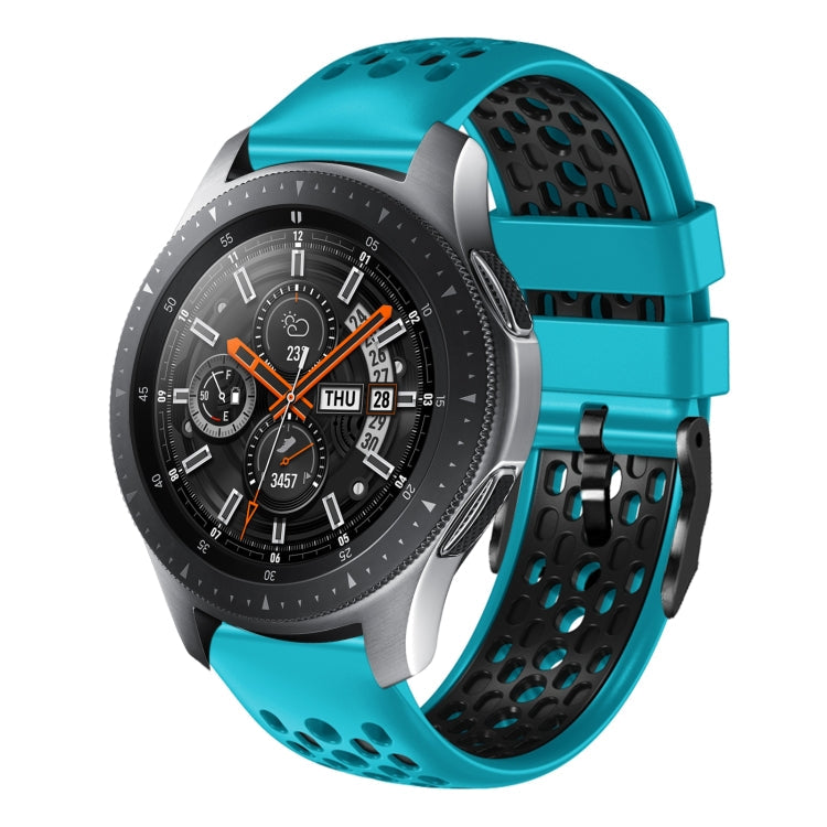 22mm Two-Color Breathable Silicone Watch Band, For Samsung Galaxy Watch3 45mm, For Samsung Galaxy Watch 46mm