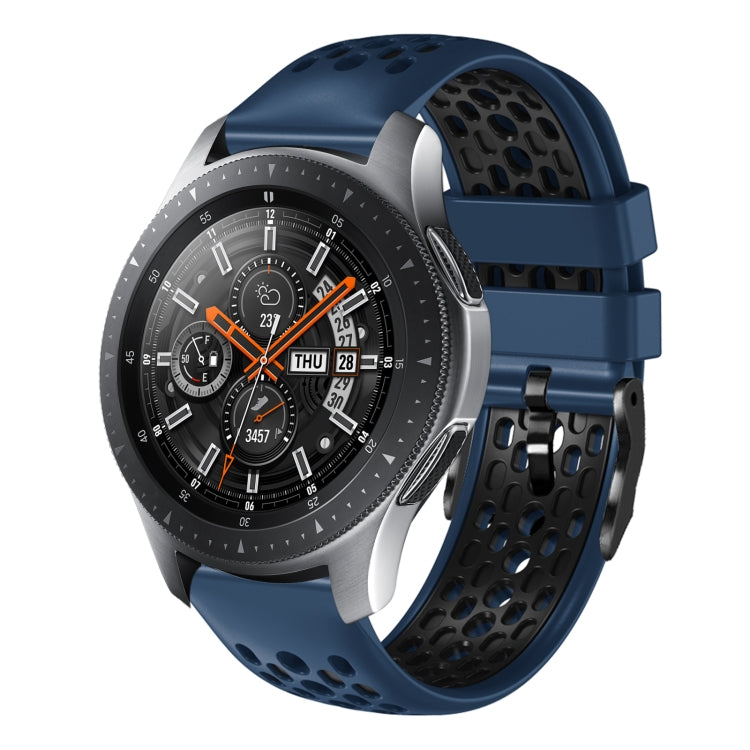 22mm Two-Color Breathable Silicone Watch Band, For Samsung Galaxy Watch3 45mm, For Samsung Galaxy Watch 46mm