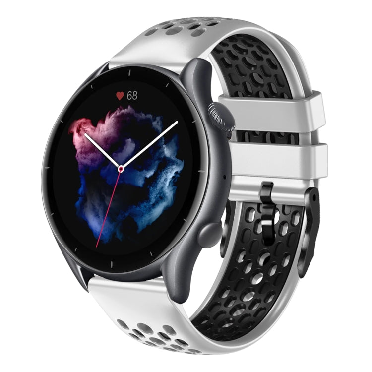 22mm Two-Color Breathable Silicone Watch Band, For Amazfit GTR 3, For Amazfit GTR 3 Pro