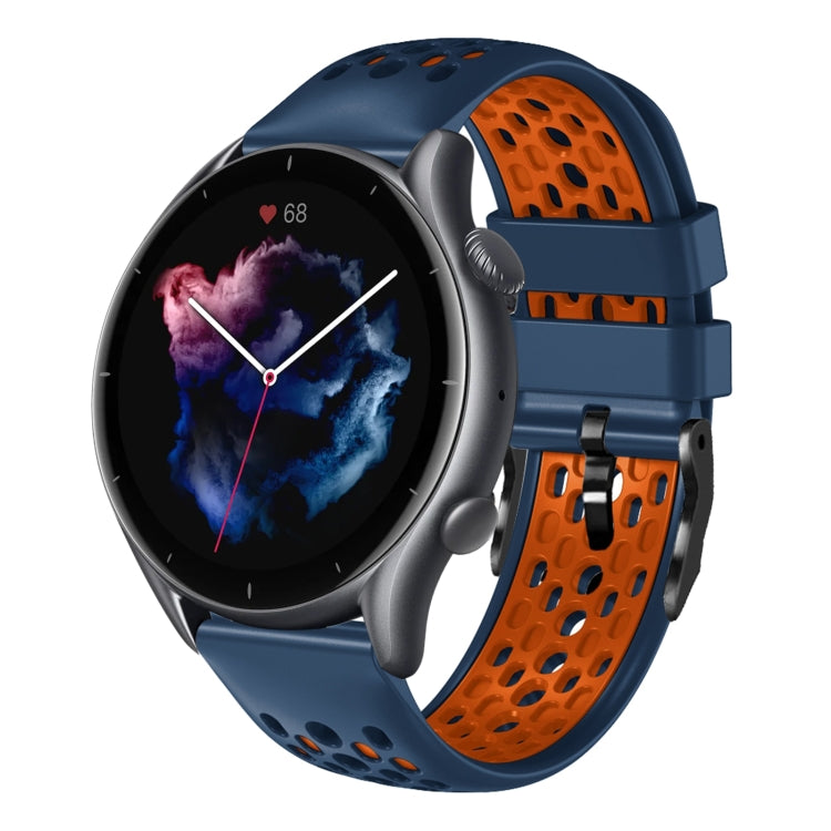 22mm Two-Color Breathable Silicone Watch Band, For Amazfit GTR 3, For Amazfit GTR 3 Pro