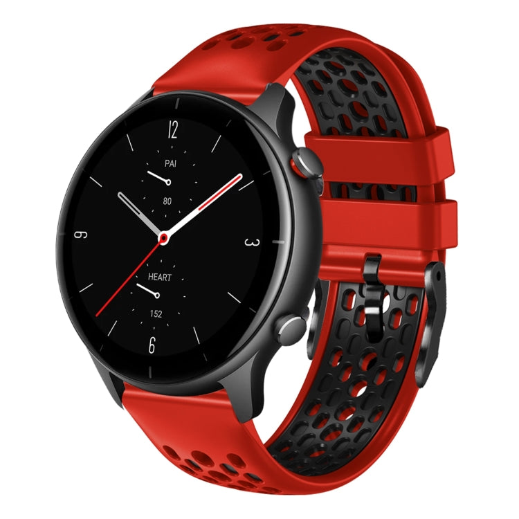 22mm Two-Color Breathable Silicone Watch Band, For Amazfit GTR 2e, For Amazfit GTR 2