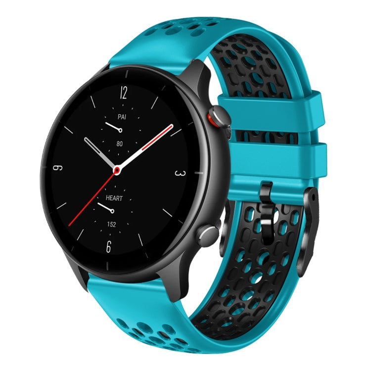 22mm Two-Color Breathable Silicone Watch Band, For Amazfit GTR 2e, For Amazfit GTR 2