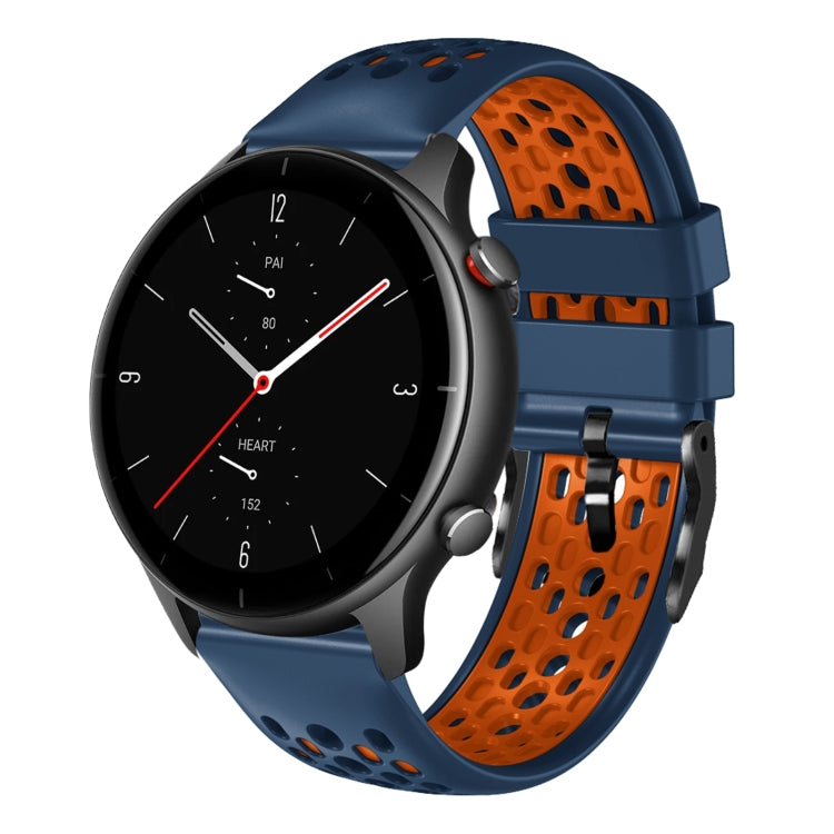 22mm Two-Color Breathable Silicone Watch Band, For Amazfit GTR 2e, For Amazfit GTR 2