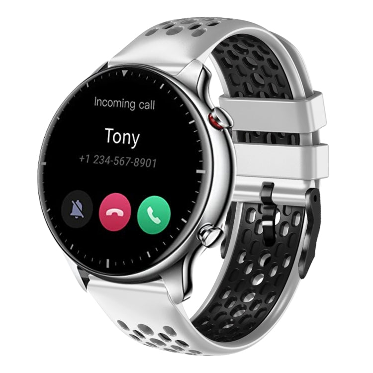 22mm Two-Color Breathable Silicone Watch Band, For Amazfit GTR 2e, For Amazfit GTR 2
