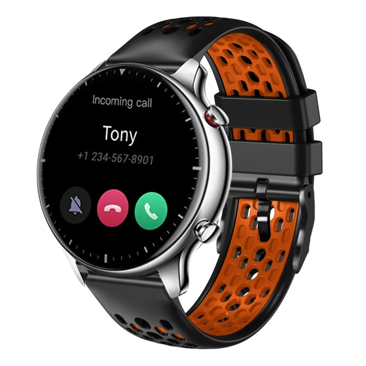 22mm Two-Color Breathable Silicone Watch Band, For Amazfit GTR 2e, For Amazfit GTR 2