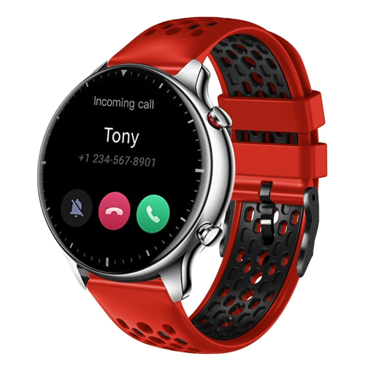 22mm Two-Color Breathable Silicone Watch Band, For Amazfit GTR 2e, For Amazfit GTR 2
