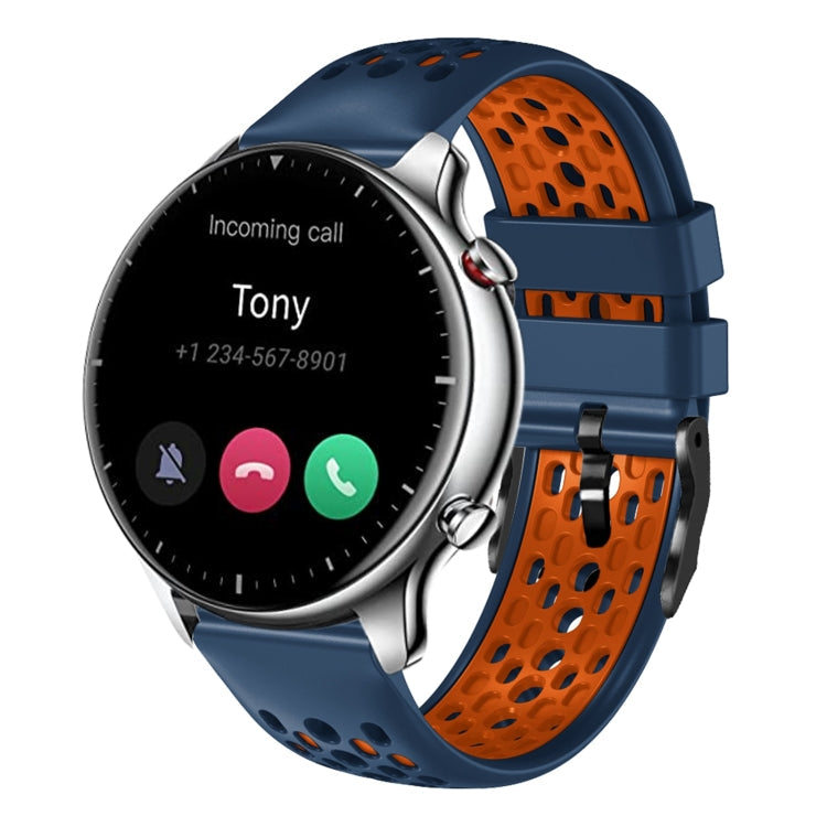 22mm Two-Color Breathable Silicone Watch Band, For Amazfit GTR 2e, For Amazfit GTR 2