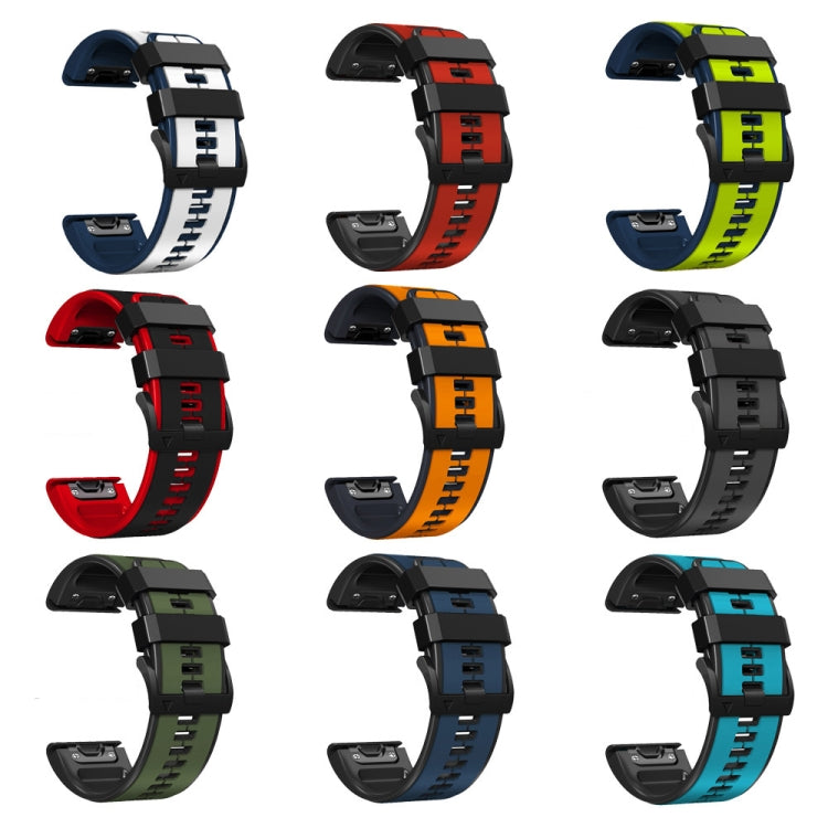 26mm Silicone Sports Two-Color Watch Band, For Garmin Fenix 7X, For Garmin Fenix 7X Solar