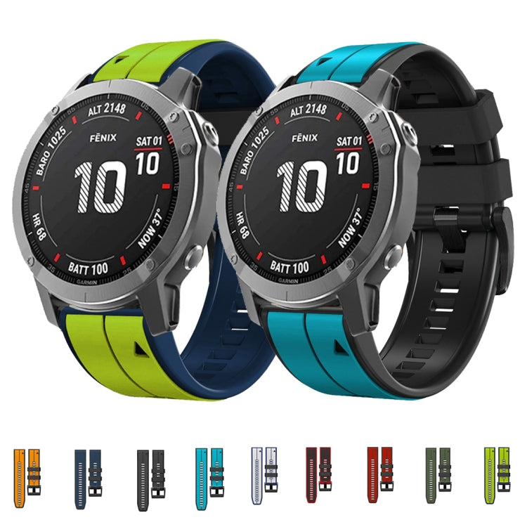 26mm Silicone Sports Two-Color Watch Band, For Garmin Fenix 5X, For Garmin Fenix 5X Plus