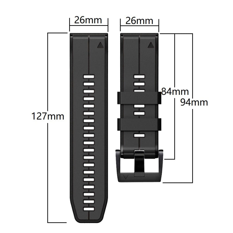 26mm Silicone Sports Two-Color Watch Band, For Garmin Fenix 5X, For Garmin Fenix 5X Plus