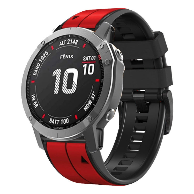 26mm Silicone Sports Two-Color Watch Band, For Garmin Fenix 5X, For Garmin Fenix 5X Plus
