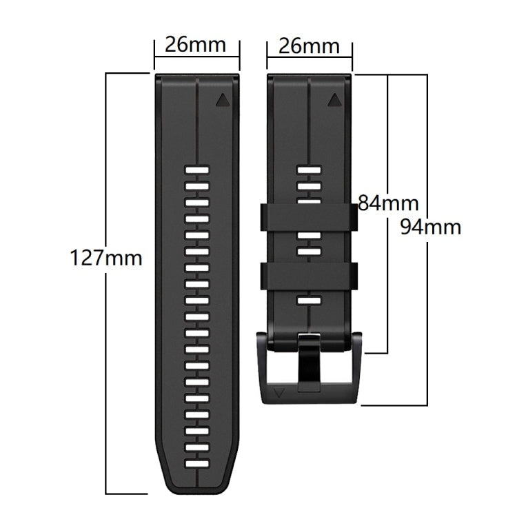 26mm Silicone Sports Two-Color Watch Band, For Garmin Fenix 3, For Garmin Fenix 3 HR