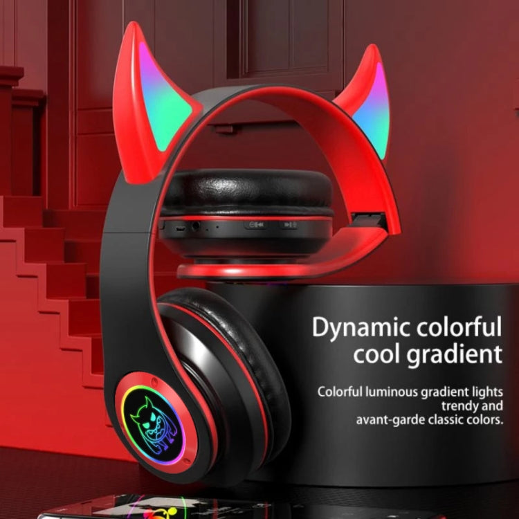 STN25 Devil Ear Headphones For Children with Mic Wireless Headphones Glowing Light Music Christmas Gifts with box