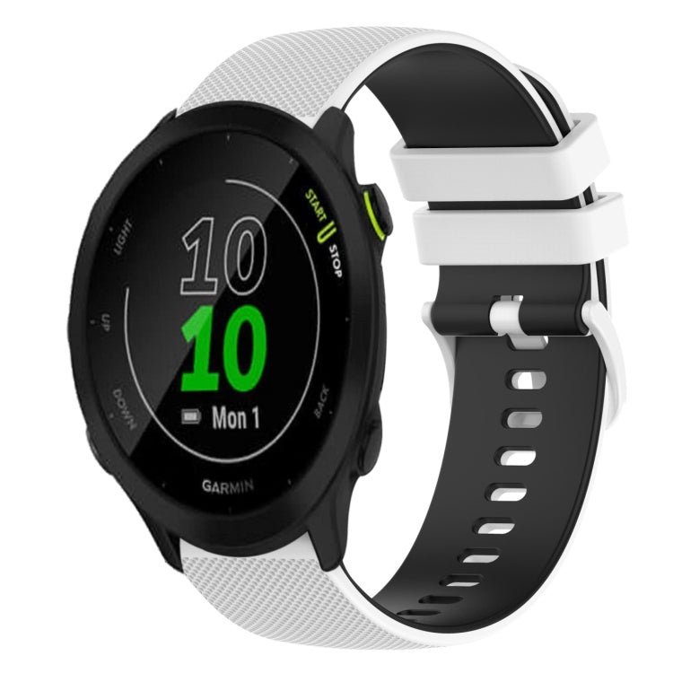20mm Checkered Two-Color Silicone Watch Band, For Garmin Forerunner 55, For Garmin Venu