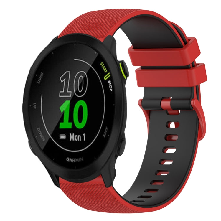 20mm Checkered Two-Color Silicone Watch Band, For Garmin Forerunner 55, For Garmin Venu