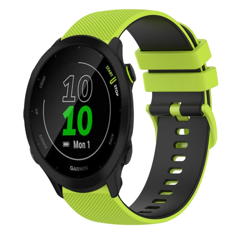 20mm Checkered Two-Color Silicone Watch Band, For Garmin Forerunner 55, For Garmin Venu