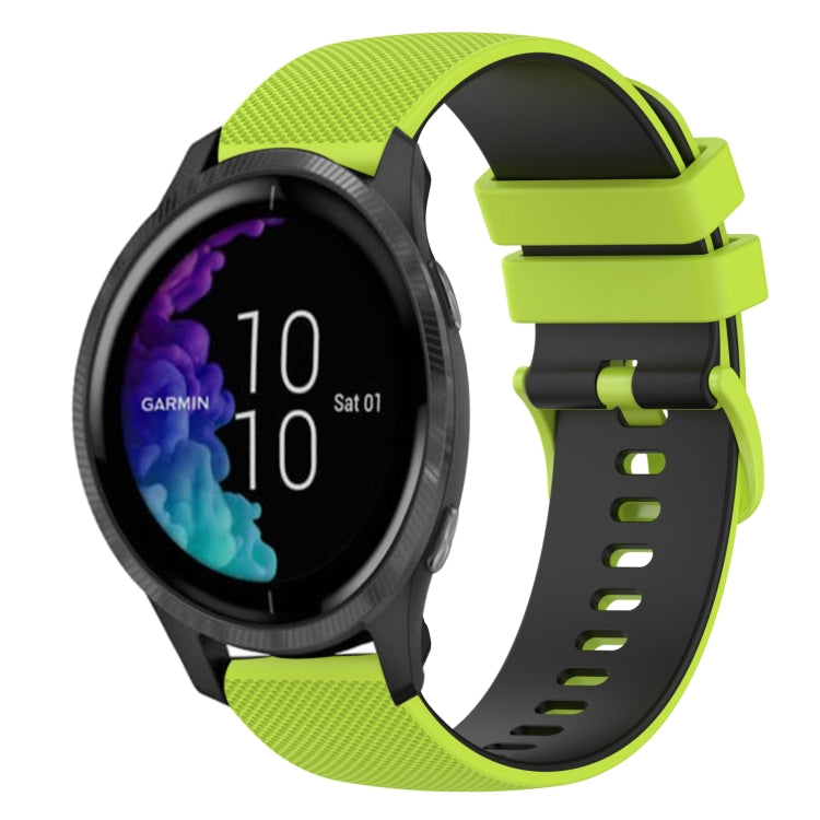 20mm Checkered Two-Color Silicone Watch Band, For Garmin Forerunner 55, For Garmin Venu