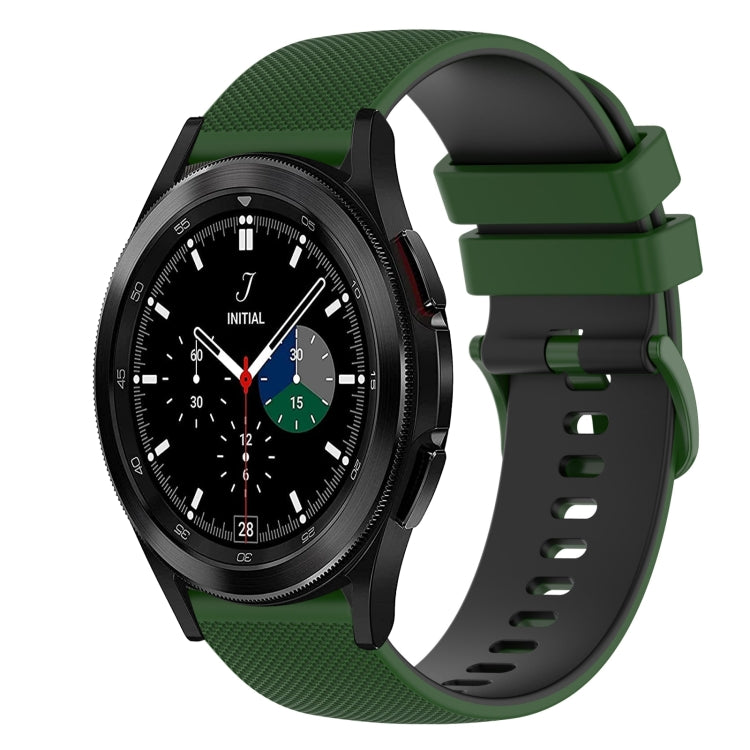20mm Checkered Two-Color Silicone Watch Band, For Samsung  Galaxy Watch4 Classic 46mm, For Samsung Galaxy Watch3 41mm